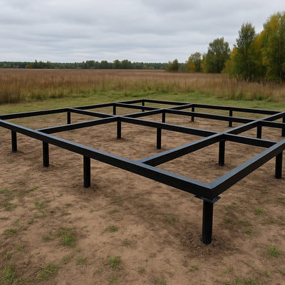 Свайный фундамент под каркас 8×10 (винтовые)